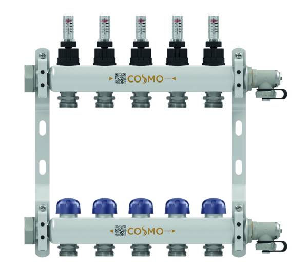 COSMO Edelstahlverteiler mit DMA für 2 bis 12 Heizkreise
