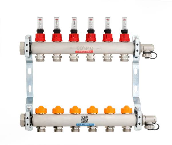 COSMO Balance Edelstahlverteiler mit DMA für 2 bis 12 Heizkreise